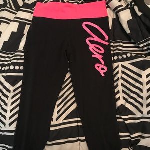 Pink and black areopostale crop leggings